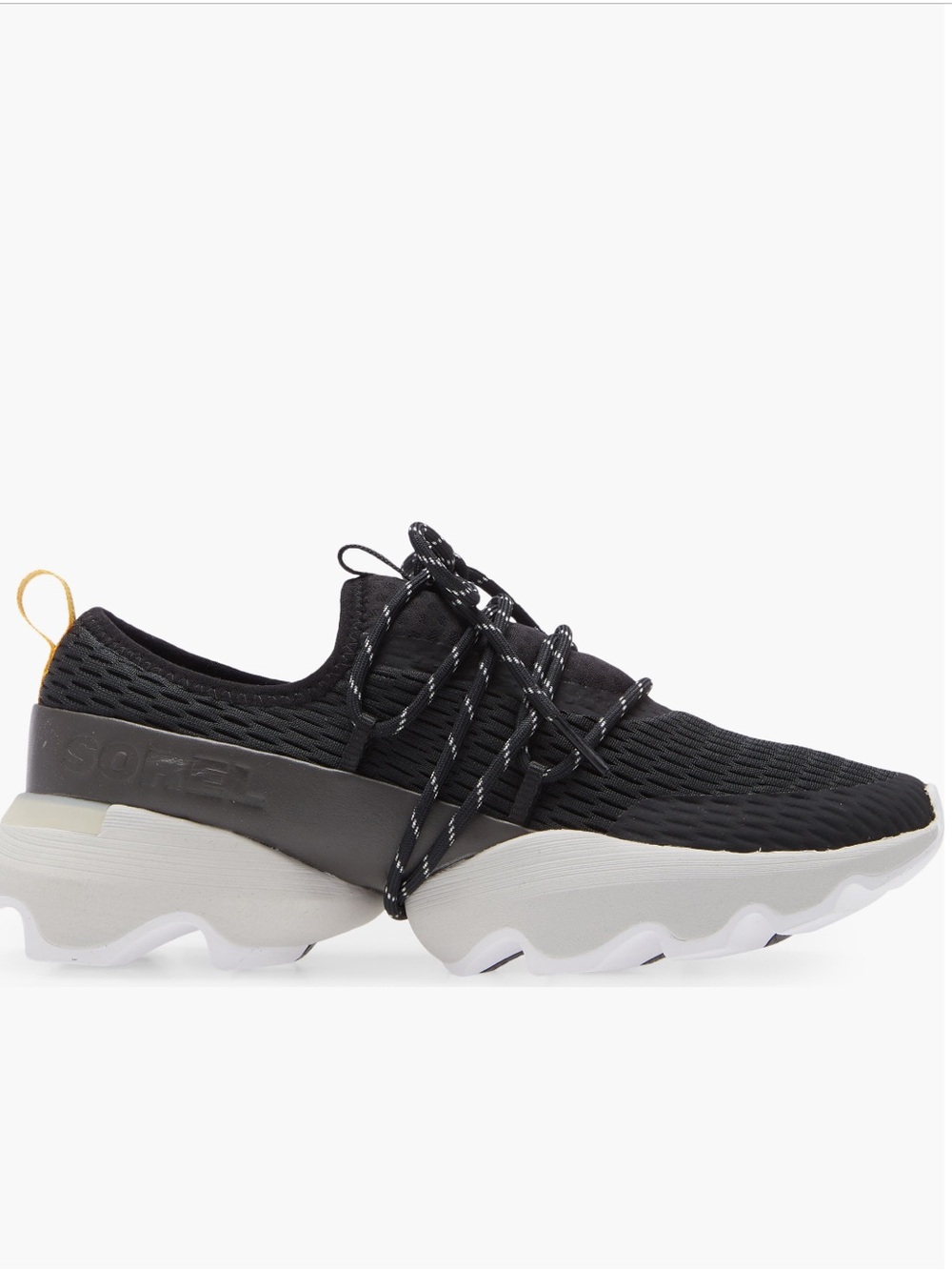 Sorel Black Sneakers with Yellow Pull Tabs